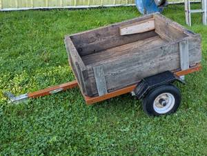 lot 304 image: 48 x 40 Utility Trailer - 4 lug Wheels - Wood Sides - 1 78 Hitch - 1000# GVW