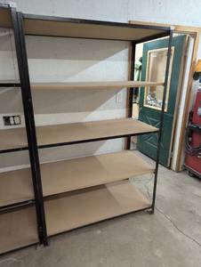 lot 261 image: 77 H 49 W 24 D - Metal with Wood Shelve -5 Shelves