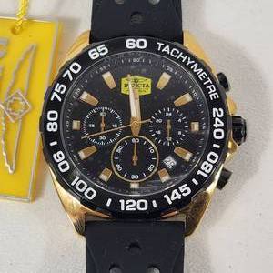 lot 32 image: Mens New INVIKTA Wrist Watch Black Face And Band 47769 Japan Movement Coalition Forces