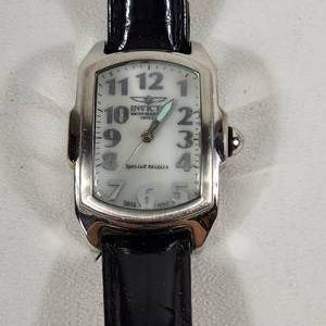 lot 37 image: INVIKTA Mens Lupah Special Edition Wrist Watch White Face Silver And Black Leather Band Working Excellent Condition