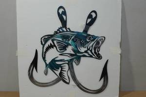 lot 279 image: Metal Wall Dcor - Fish & Hooks