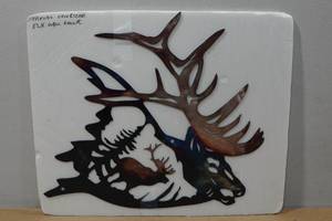 lot 280 image: Metal Colorized Elk Wall Dcor