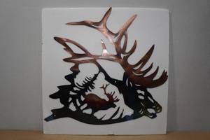 lot 305 image: Laser Cut Steel Elk Wall Dcor