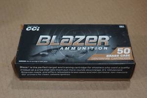 lot 357 image: 50 CCI Blazer Brass 9mm 124 Gr FMJ Ammo