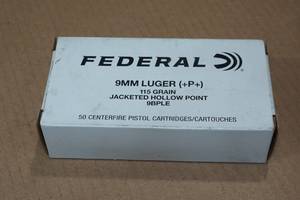 lot 359 image: 50 Federal 9mm Luger P 115 Gr JHP Ammo