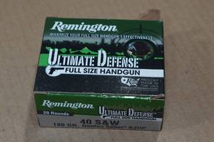 lot 361 image: 20 Remington Ultimate Defense .40 S&W 180 Gr Golden Saber BJ HP Ammo