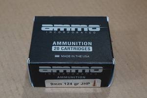lot 363 image: 20 Ammo Inc 9mm 124 Gr JHP Ammo