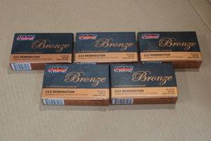lot 366 image: 100 PMC Bronze .223 Rem 55 Gr FMJ BT Ammo