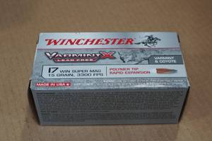 lot 367 image: 50 Winchester Varmint X .17 WSM 15 Gr Polymer Tip Ammo