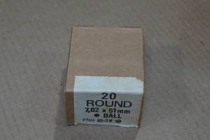 lot 374 image: 20 Military Surplus 7.62x51mm (.308) Ball Ammo
