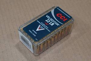 lot 387 image: 50 CCI Velocitor .22 LR 40 Gr Plated HP Ammo