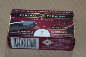 lot 388 image: 50 Federal Hunter Match .22 LR 40 Gr HP Ammo