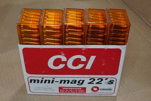 lot 393 image: 500 CCI Mini Mag .22 LR 40 Gr Plated RN Ammo
