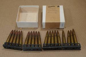 lot 391 image: 19 Military Surplus .303 British Ammo with Stripper Clips