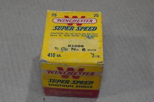 lot 397 image: 25 Winchester Super Speed .410 Bore 3 6 Shot Shotshells