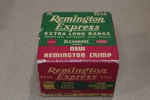 lot 401 image: 25 Remington Express 20 Gauge 2-34 6 Shot Shotshells