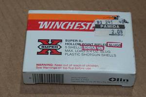 lot 404 image: 5 Winchester Super-X 20 Gauge 2-34 Rifled HP Slugs