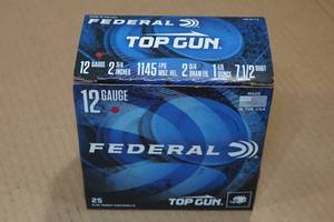 lot 414 image: 25 Federal Top Gun 12 Gauge 2-34 7-12 Shot Shotshells