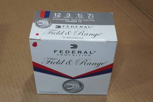 lot 419 image: 25 Federal Field & Range 12 Gauge 2-34 7-12 Shot Shotshells