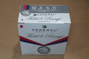 lot 420 image: 25 Federal Field & Range 12 Gauge 2-34 7-12 Shot Shotshells