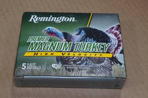 lot 439 image: 5 Remington Premier 12 Gauge 3-12 Magnum Turkey 4 Shot Shotshells