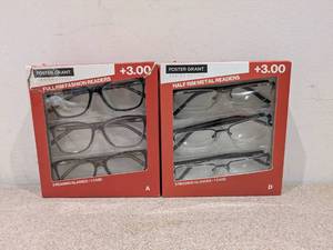 lot 52 image: 2PKS. FOSTER GRANT 3.00 FULL RIM FASHIONMETAL READERS (3 PER PACK)