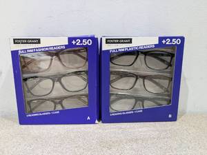 lot 53 image: 2PKS. FOSTER GRANT 2.50 FULL RIM FASHIONPLASTIC READERS (3 PER PACK)