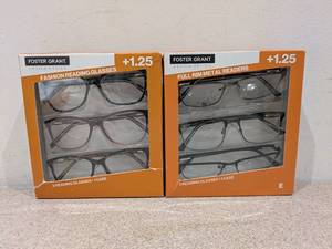 lot 55 image: 2PKS. FOSTER GRANT 1.25 FULL RIM METAL READERS (3 PER PACK)