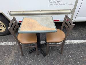 lot 99 image: TABLE AND CHAIRS (2)