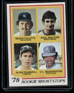 lot 37 image: Paul Molitor and Allan Trammell RC    1978 Topps #707  Baseball Card