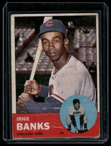 lot 38 image: Ernie Banks    1963 Topps #380 Chicago Cubs Baseball Card