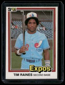 lot 84 image: Tim Raines RC   1981 Donruss #538 Montreal Expos Baseball Card