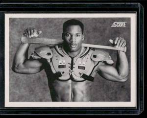 lot 21 image: Bo Jackson Iconic Shoulder Pads    1990 Score #697 Kansas City Royals Baseball Card