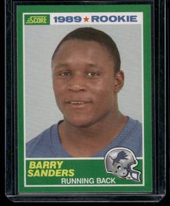 lot 5 image: Barry Sanders RC   1990 Score #257 Detroit Lions Football Card