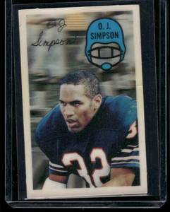 lot 23 image: O.J. Simpson    1970 3-D Super Stars Xograph #48 Buffalo Bills Football Card