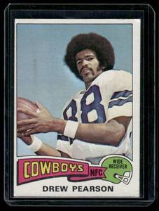 lot 164 image: Drew Pearson RC   1975 Topps #65 Dallas Cowboys Football Card