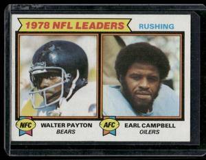 lot 190 image: Walter PaytonEarl Campbell Rookie Year    1979 Topps #3 Chicago BearsHouston Oilers Football Card