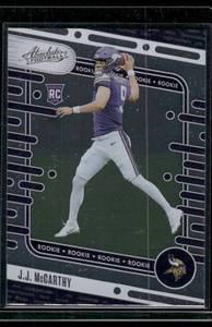 lot 194 image: JJ McCarthy RC   2024 Absolute #110 Minnesota Vikings Football Card