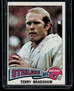 lot 197 image: Terry Bradshaw    1975 Topps #461 Pittsburgh Steelers Football Card