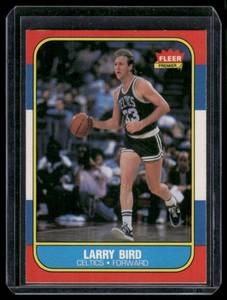 lot 17 image: Larry Bird    1986 Fleer #9 Boston Celtics Basketball Card