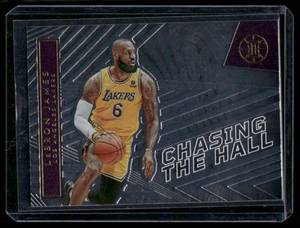 lot 221 image: LeBron James 2022 Illusions Chasing the  Hall of Fame #2 Los Angeles Lakers Basketball Card