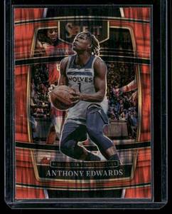 lot 226 image: Anthony Edwards    2021 Select Orange Prizm #49 Minnesota Timberwolves Basketball Card