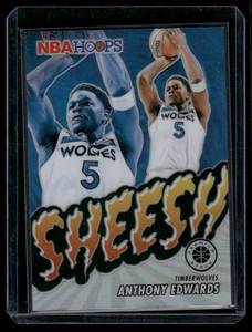lot 229 image: Anthony Edwards    2024 Premium Stock Sheesh #19 Minnesota Timberwolves Basketball Card