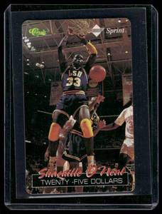 lot 232 image: Shaquille ONeal    1995 Classic Sprint Calling Card # Los Angeles Lakers Basketball Card