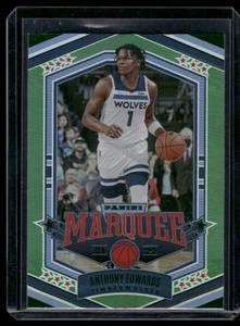 lot 240 image: Anthony Edwards    2022 Panini Chronicles Marquee Green #355 Minnesota Timberwolves Basketball Card
