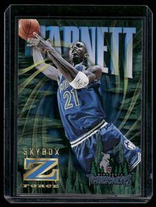 lot 243 image: Kevin Garnett RC   1996 SkyBox Z-Force #52 Minnesota Timberwolves Basketball Card