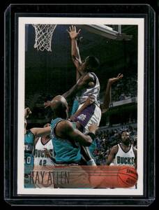 lot 254 image: Ray Allen RC   1996 Topps #2 Milwaukee Bucks Basketball Card