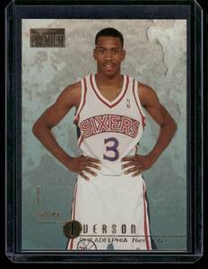 lot 256 image: Allen Iverson RC   1996 SkyBox Premium #85 Philadelphia 76ers Basketball Card