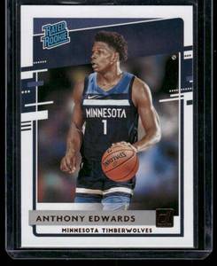 lot 31 image: Anthony Edwards RC   2020 Donruss Rated Rookie #201 Minnesota Timberwolves Basketball Card