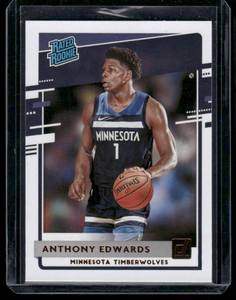lot 259 image: Anthony Edwards RC   2020 Donruss Rated Rookies #201 Minnesota Timberwolves Basketball Card